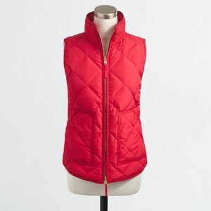 EUC J. Crew Factory Puffer Vest in Red - Size XXS